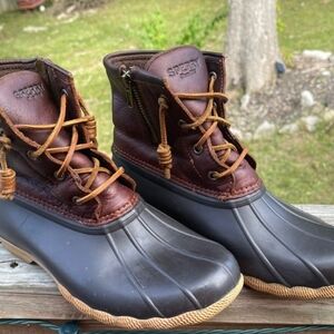 Sperry Brown and Black Duck Boots